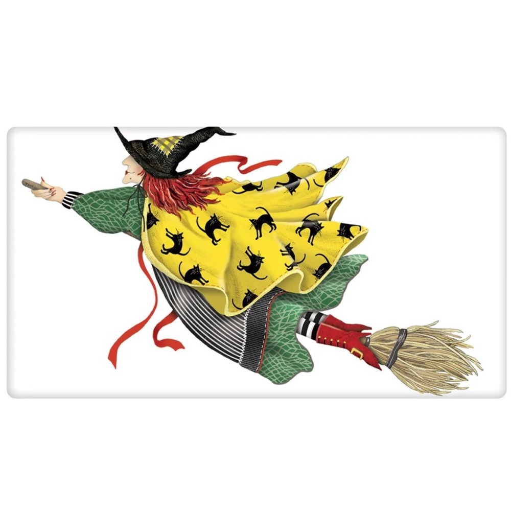 Two witch Halloween tea towels New
